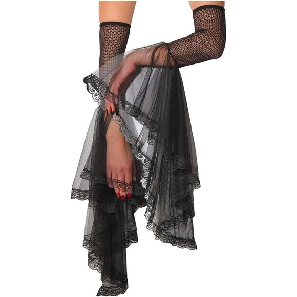 Accessories - Gothic Black Lace Sleeves Women Witch Vampire Costume Accessories